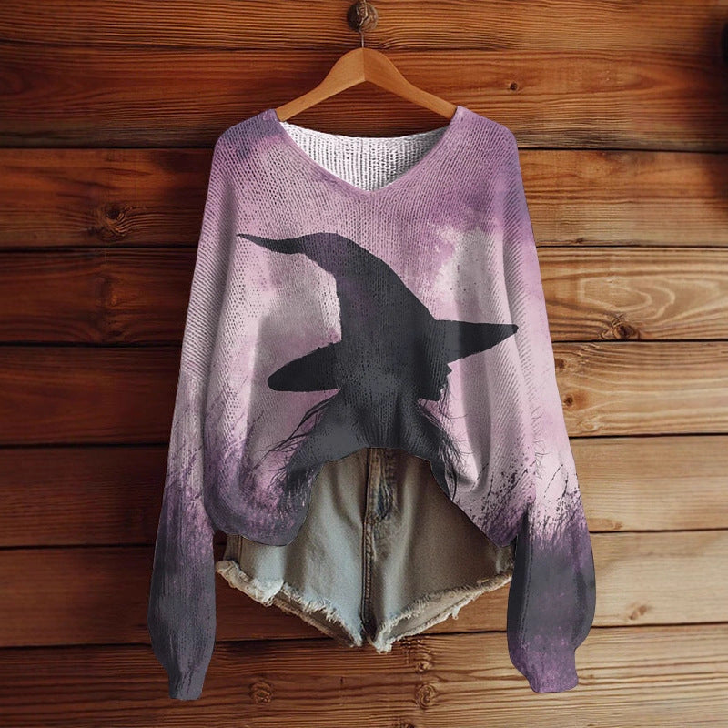 AutumnWinter V-Neck Loose 3D Knitted Sweater For Women