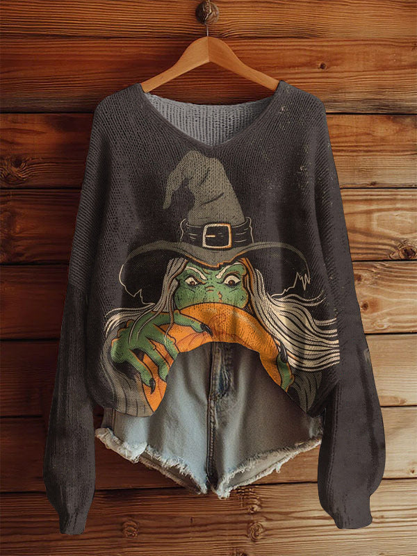 AutumnWinter V-Neck Loose 3D Knitted Sweater For Women