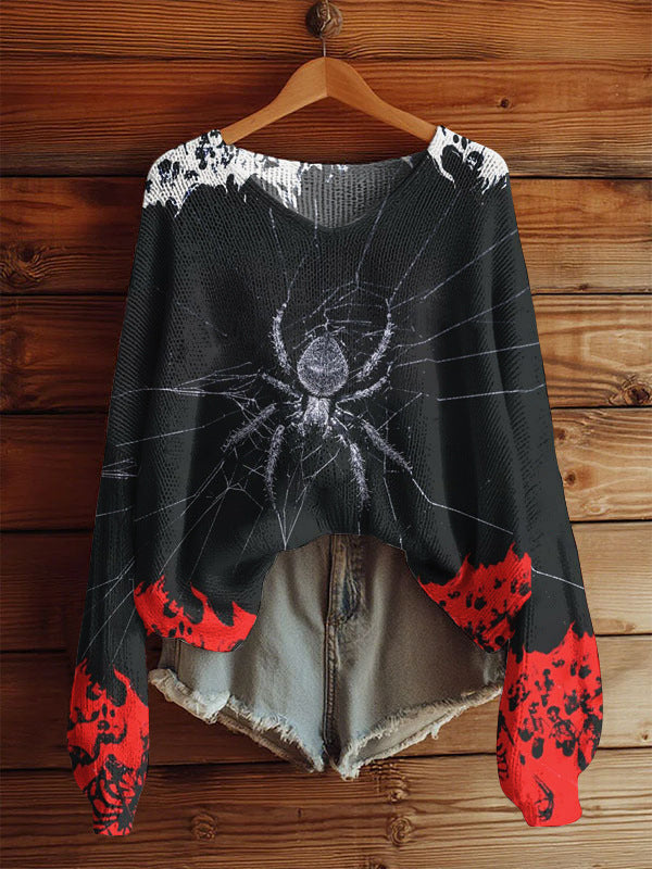 AutumnWinter V-Neck Loose 3D Knitted Sweater For Women